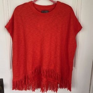 NEW Michael Stars Fringed Poncho. Sz XS/S